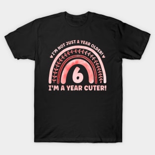 6Th Birthday 6 Years Old Rainbow For Girls T-Shirt